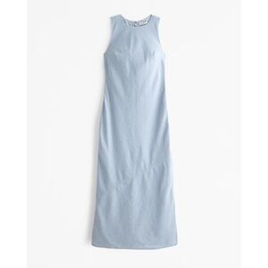 Abercrombie & Fitch Light Blue Linen-Blend Maxi Dress, XXS